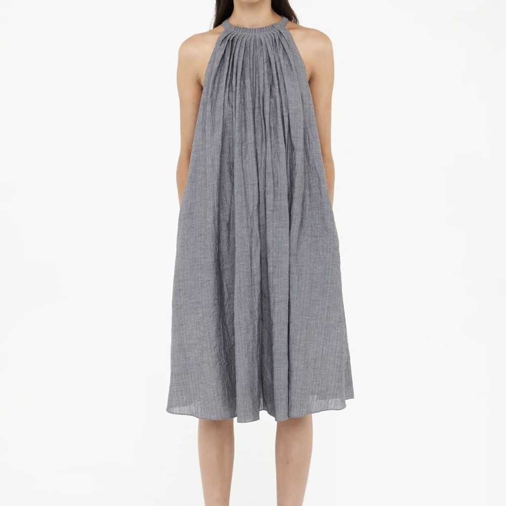 Apiece‎ Apart Charcoal Gray Gathered Halter Neck Midi Dress Size 4